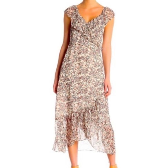 Rebecca Minkoff Jessica Floral Wrap Midi Dress Small - Picture 1 of 7
